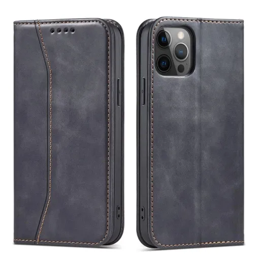 Magnet Fancy fliptok iPhone 12/12 Pro tok fekete Magnet Fancy fliptok iPhone 12/12 Pro tok fekete