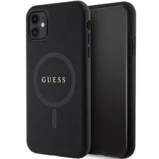 Guess GUHMN61PSAHMCK tok iPhone 11-hez - fekete Saffiano MagSafe