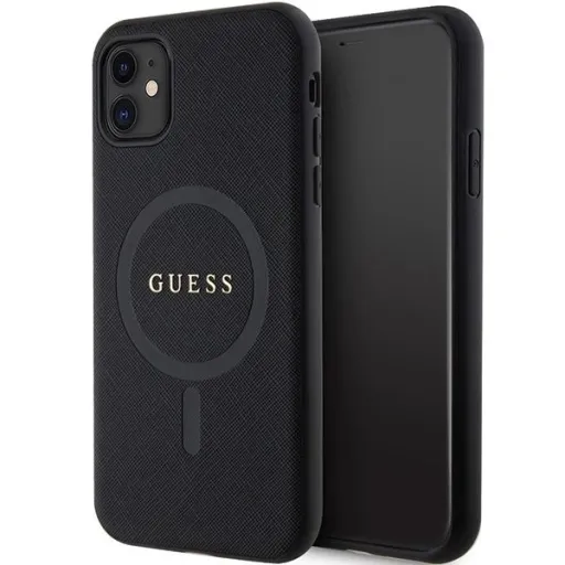 Guess GUHMN61PSAHMCK tok iPhone 11-hez - fekete Saffiano MagSafe