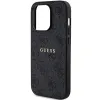 Guess 4G Kollekció Bőr Fém Logós MagSafe iPhone 14 Pro tok - Fekete - 4. kép