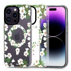 Tech-Protect MagMood MagSafe tok iPhone 13 Pro Max - fehér margaréták