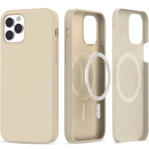 Tech-Protect Silicone MagSafe tok iPhone 12 / 12 Pro - Bézs Tech-Protect Silicone MagSafe tok iPhone 12 / 12 Pro - Bézs