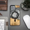 Bewood Unique MagSafe Föld Elem Fa és Gyanta Tok iPhone 13 Pro Max - Fekete és Fehér - 1. kép