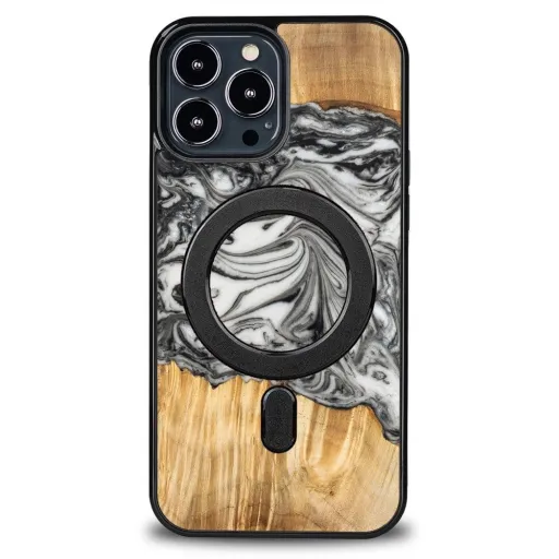 Bewood Unique MagSafe Föld Elem Fa és Gyanta Tok iPhone 13 Pro Max - Fekete és Fehér Bewood Unique MagSafe Föld Elem Fa és Gyanta Tok iPhone 13 Pro Max - Fekete és Fehér