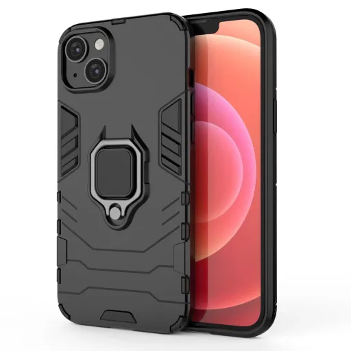 Ring Armor tok iPhone 14-hez páncélozott mágneses tartó gyűrűvel fekete