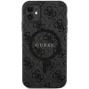 Original GUESS 4G Collection bőrtok fém logóval és MagSafe kompatibilitással GUHMN61G4GFRK iPhone 11 fekete tok - 1. kép