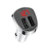 Borofone Autós töltő BZ15 Auspicious - 2xUSB - 2,4A USB Type C kábellel fehér - 2. kép