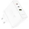 Borofone hálózati töltő BN11 Imperial - USB + 2xType C - QC 3.0 PD 100W fehér - 1. kép