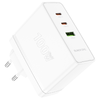 Borofone hálózati töltő BN11 Imperial - USB + 2xType C - QC 3.0 PD 100W fehér - 1. kép