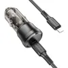 Borofone autós töltő BZ24 Clever - Type C - QC 3.0 PD 20W, Type C a Lightning kábel fekete - 0. kép
