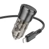 Borofone autós töltő BZ24 Clever - Type C - QC 3.0 PD 20W, Type C a Lightning kábel fekete - 2. kép