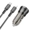 Borofone autós töltő BZ24 Clever - Type C - QC 3.0 PD 20W, Type C a Lightning kábel fekete - 3. kép
