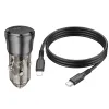 Borofone autós töltő BZ24 Clever - Type C - QC 3.0 PD 20W, Type C a Lightning kábel fekete - 4. kép