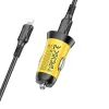 Borofone Autós töltő BZ26 Searcher - Típ. C - PD 30W 3A Type C - Lightning kábellel sárga - 1. kép