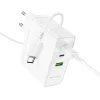Borofone hálózati töltő BN11 Imperial - USB + 2xType C - QC 3.0 PD 100W Type C - Type C kábellel fehér - 2. kép