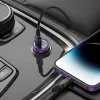 Borofone autós töltő BZ26A Shadow - USB + Type C - PD 43W 3A Type C - Lightning kábellel áttetsző-lila - 1. kép