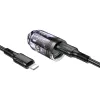 Borofone autós töltő BBZ29A Talented - USB + Type C - QC 3.0 PD 36W 3A Type C to Lightning kábellel átlátszó-lila - 0. kép