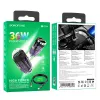 Borofone autós töltő BBZ29A Talented - USB + Type C - QC 3.0 PD 36W 3A Type C to Lightning kábellel átlátszó-lila - 2. kép