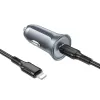 Borofone autós töltő BZ26 Searcher - Type-C - PD 30W 3A Type-C to Lightning kábellel szürke - 0. kép