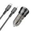 Borofone Autós töltő BZ25 Journey - USB + Type C - PD 38W 3A Type C-ről Lightning-re kábellel fekete - 3. kép