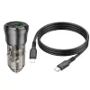 Borofone Autós töltő BZ25 Journey - USB + Type C - PD 38W 3A Type C-ről Lightning-re kábellel fekete - 4. kép