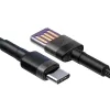 Baseus Caful HW gyorstöltő kábel USB/USB Type-C kábel 40W 1m szürke/fekete - 1. kép