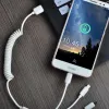 Dudao szivargyújtós töltő 2xUSB 2.4A és 3in1 lightning/ Type-C/ micro USB kábel fehér - 4. kép