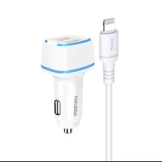 KAKU Autós Töltő KSC-528 Shengyu - 2xUSB - 2,8A USB-ről Lightning fehér