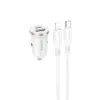 Borofone autós töltő BZ22 Scenery - USB + Type C - QC 3.0 PD 30W Type C - Lightning kábellel fehér - 0. kép