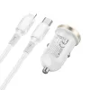 Borofone autós töltő BZ22 Scenery - USB + Type C - QC 3.0 PD 30W Type C - Lightning kábellel fehér - 1. kép