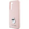 Eredeti Karl Lagerfeld kemény tok Szilikon Choupette Metal Pin KLHCS24SSMHCNPP Samsung Galaxy S24 rózsaszín tok - 4. kép