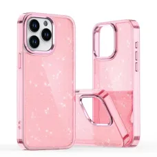 Glitter tok iPhone 16 Pro - rózsaszín csillámokkal