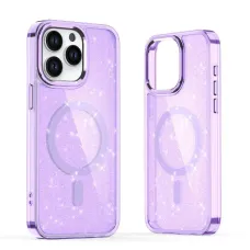 Glitter tok MagSafe iPhone 16-hoz - lila csillámmal