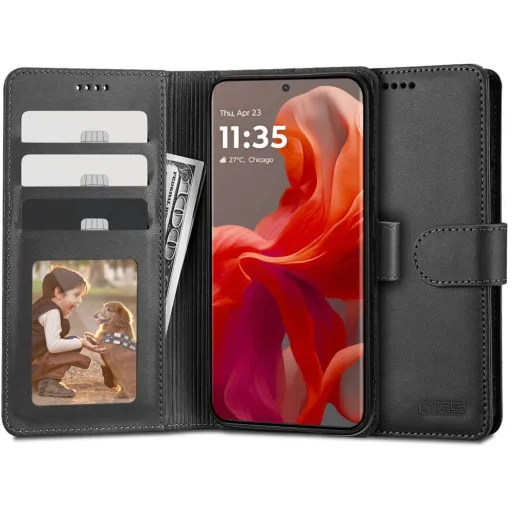 Tech-Protect Wallet tok Motorola Moto G85 5G - fekete