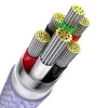 Baseus Cable Flash Series II 3 az 1-ben - USB to Type C, Lightning, Micro USB - 66W 6A 1,2 méter (CASS040005) lila - 3. kép
