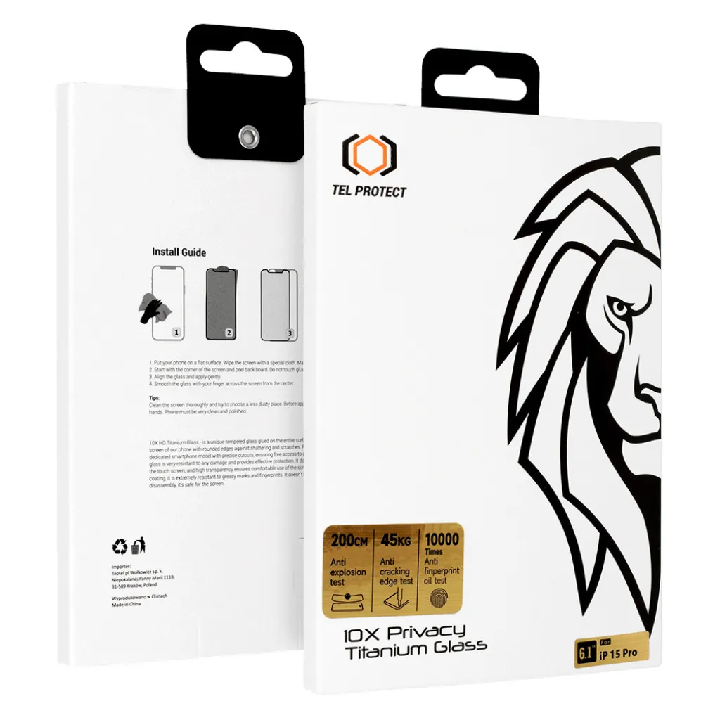 10X Privacy Titanium üvegfólia iPhone 14 Plus - 9