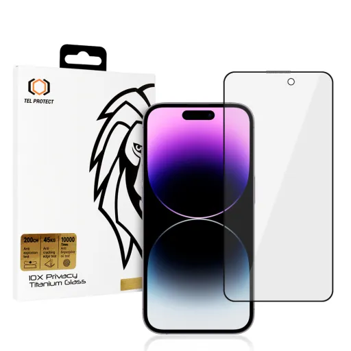 Tempered glass 10X Privacy Titanium üvegfólia iPhone 14 Pro-hoz