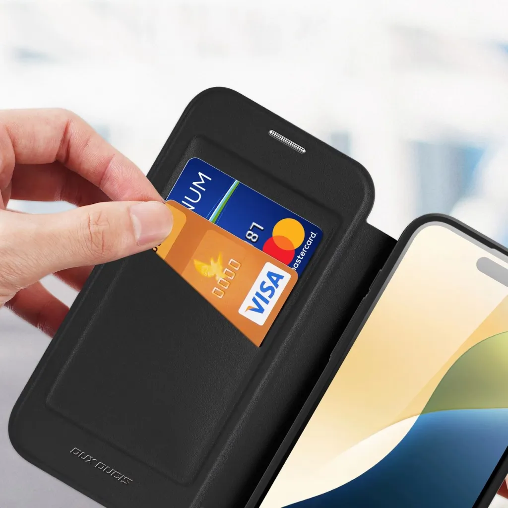 Dux Ducis Skin X Pro iPhone 16 tok MagSafe kompatibilitással és fliptok - fekete - 8