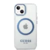 Guess Metal Outline MagSafe tok iPhone 14 Plus - kék - 1. kép