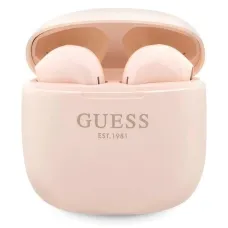 Guess Classic EST Logo TWS Bluetooth fülhallgatók + dokkoló állomás - rózsaszín