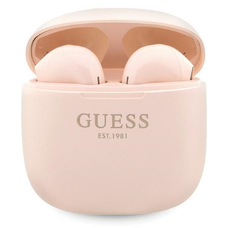 Guess Classic EST Logo TWS Bluetooth fülhallgatók + dokkoló állomás - rózsaszín