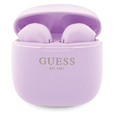 Guess GUTWST26PSU TWS Bluetooth slúchadlá + dokovacia stanica - fialová Classic EST Logo