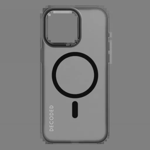Decoded átlátszó Grip tok MagSafe-fel iPhone 15 Pro - szürke és fekete