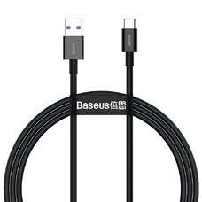 Baseus Superior USB - USB Type-C gyors töltés adatkábel 66 W (11 V / 6 A) Huawei SuperCharge SCP 1 m fekete (CATYS-01)