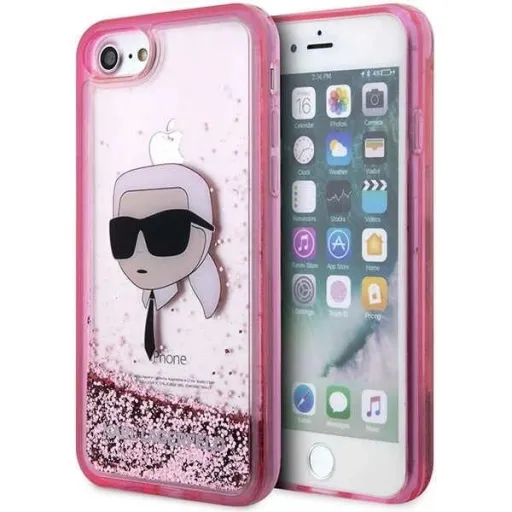 Karl Lagerfeld KLHCI8LNKHCP iPhone 7/8/ SE 2020/2022 pink/pink hardcase Glitter Karl Head tok