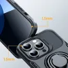 Joyroom Dual Hinge tok iPhone 14 Pro-hoz, páncélozott tok állvánnyal és gyűrűtartóval fekete - 1. kép