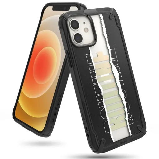 Ringke Fusion X Design strapabíró PC tok TPU ütközővel iPhone 12 mini fekete (Routine) (XDAP0020) tok