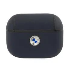 BMW BMAPSSLNA AirPods Pro tok sötétkék/navy valódi bőr ezüst logóval