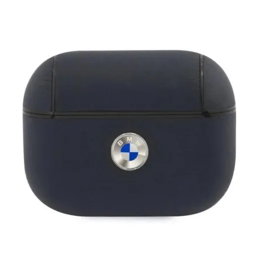 BMW BMAPSSLNA AirPods Pro tok sötétkék/navy valódi bőr ezüst logóval