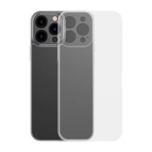 Baseus Frosted Glass Case tok iPhone 13 Pro Max-hoz kemény tok gél kerettel átlátszó (ARWS000202)